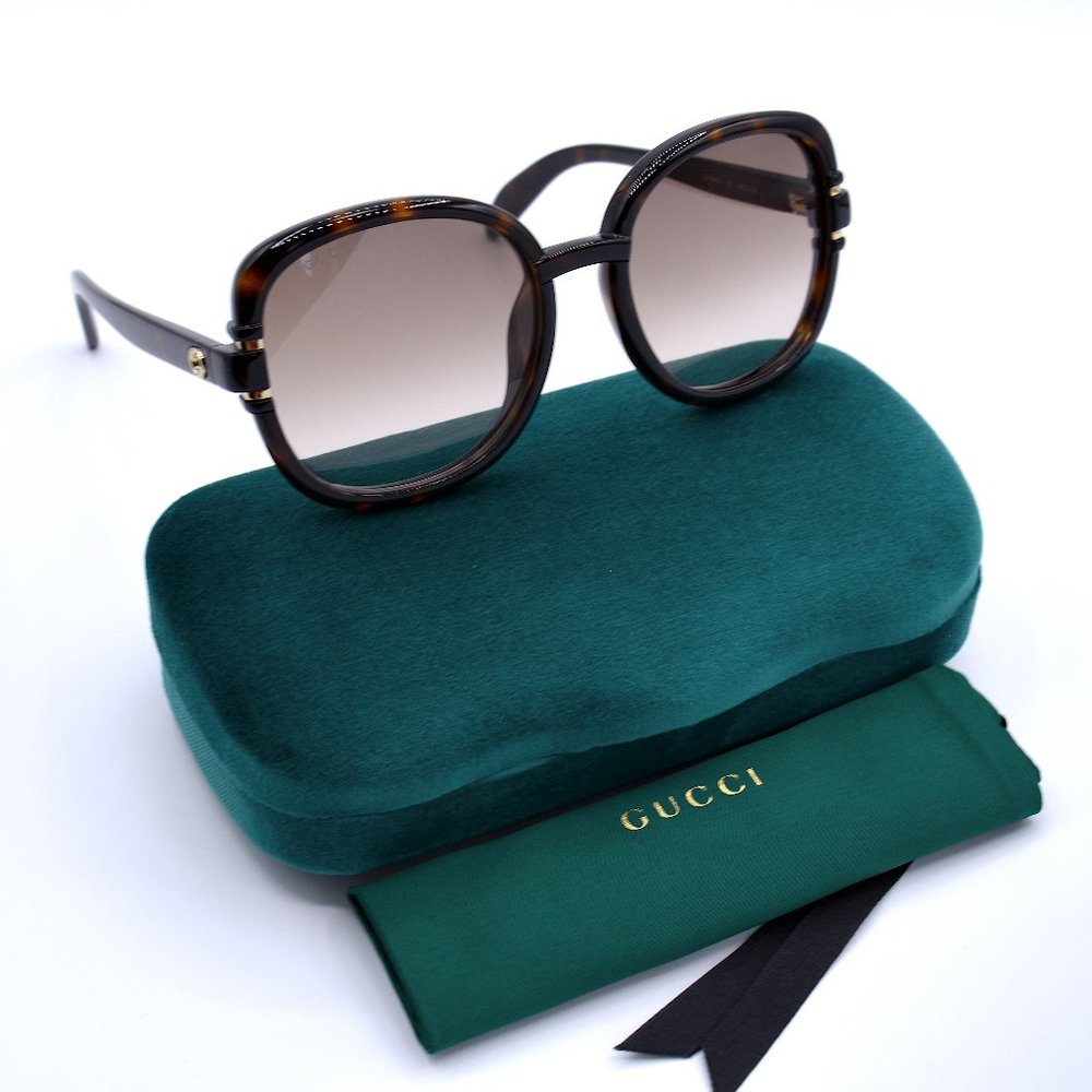 Gucci GG1068SA Havana Brown Sunglasses | Authentic | New w/ Case | 57-19 - Picture 5 of 13